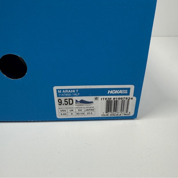 NIB •HOKA MEN'S HOKA ARAHI 7 Blue and White Size: 9.5 - Picture 8 of 8